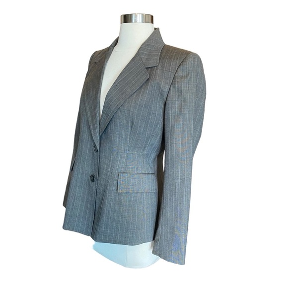 Anne Klein Wool Pinstripe Suit Blazer & Trouser Pants Set - Picture 9 of 15